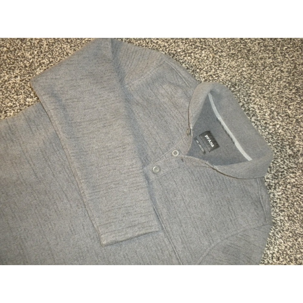 Prana Sweatshirt Mens L Gray Tri Thermal Threads Henley Polartec Pullover Fleece